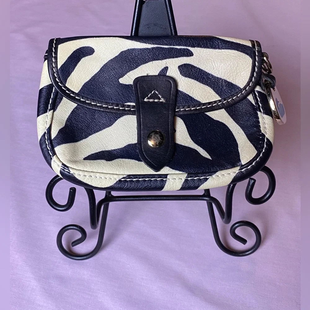 Dooney & Bourke Leather Zebra Print Pouch